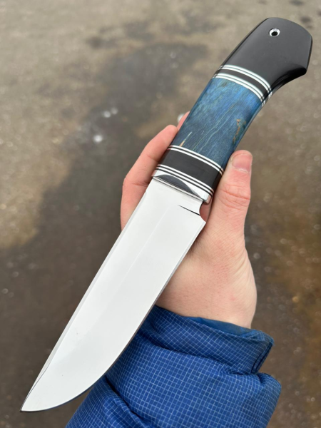 Нож &quot;Спецназ&quot; сталь х12мф, рукоять карельская береза синяя (распродажа) 