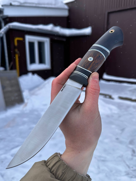 Нож "Засапожный" сталь S390, рукоять железное дерево, черный граб и карбон (распродажа)