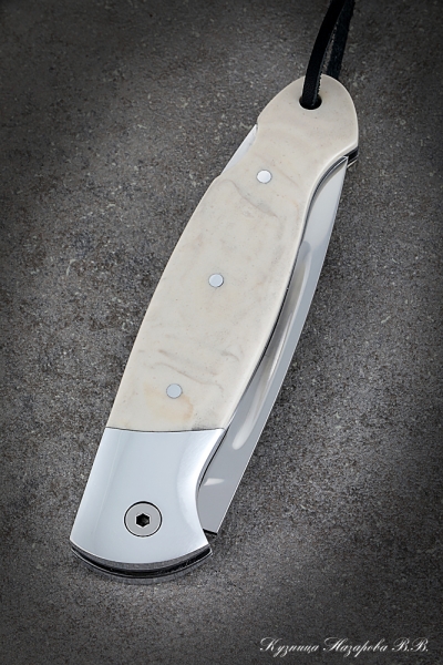 Folding Knife Owl Steel Elmax Lining Acrylic Ivory with Duralumin