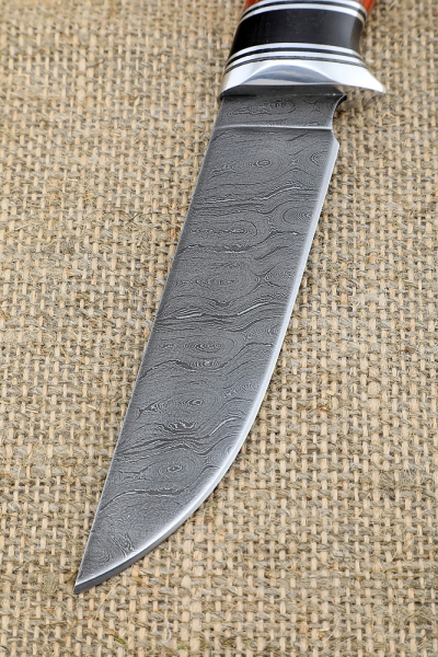 Knife Bayonet Damascus black hornbeam paduk