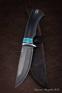 Cheetah knife wootz steel black hornbeam acrylic