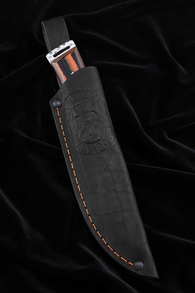 Knife No. 41 D2 all-metal handle G10 black orange