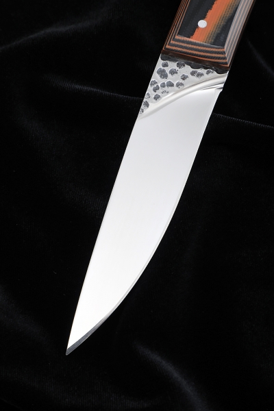 Нож №41 D2 цельнометаллический рукоять G10 чернооранжевая
