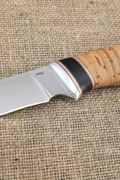Нож Ангара сталь N690 рукоять береста
