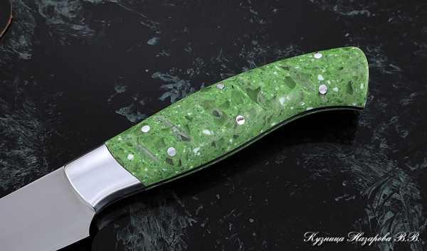 Нож Шеф № 5 сталь 95Х18 рукоять акрил зеленый