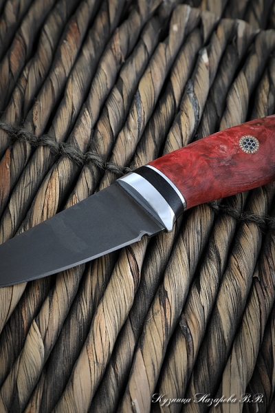 Knife Mole 2 H12MF stabilized Karelian birch red (Sicac)