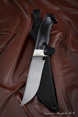 Нож Следопыт Х12МФ рукоять черный граб мельхиор