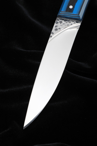 Нож №41 D2 цельнометаллический рукоять G10 черносиняя