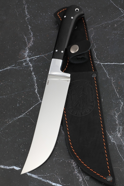 Кухонный нож Узбекский цельнометаллический ELMAX  накладки черный граб 