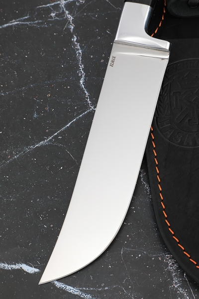 Кухонный нож Узбекский цельнометаллический ELMAX  накладки черный граб 