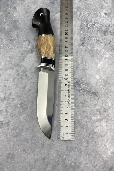 Нож Сокол 95Х18 — наборная рукоять: карельская береза, черный граб, акрил чёрный