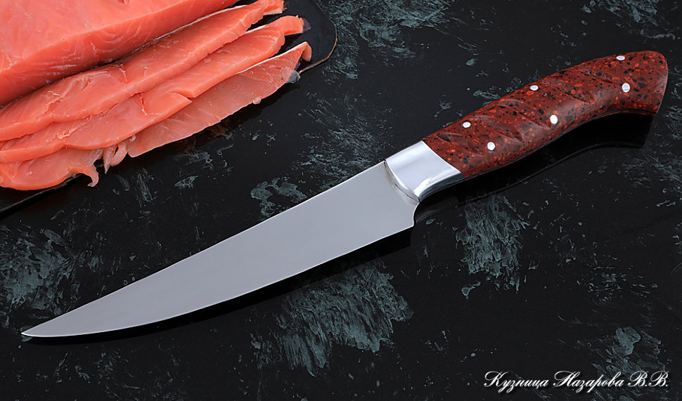 Нож Шеф № 5 сталь 95Х18 рукоять акрил красный