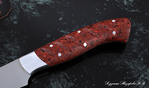 Knife Chef No. 5 steel 95h18 handle acrylic red