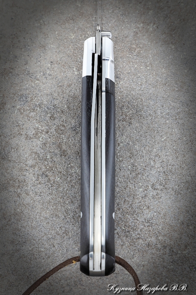 Folding Knife Pen Steel Elmax Handle Duralumin Black Hornbeam