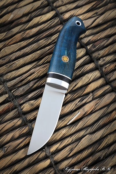 Нож Крот х12МФ стабилизированная карельская береза синяя