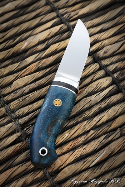 Knife Mole H12MF stabilized Karelian birch blue