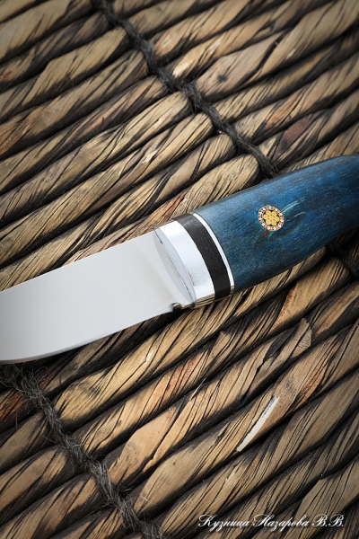 Нож Крот х12МФ стабилизированная карельская береза синяя