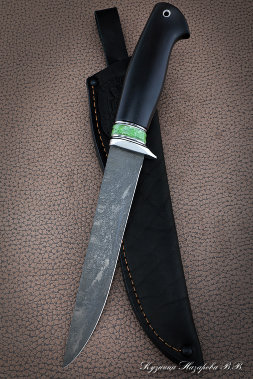 Killer Whale knife medium fillet H12MF black hornbeam acrylic green