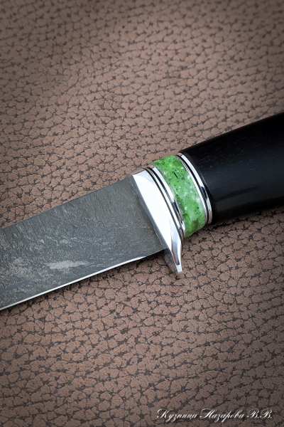 Нож Касатка средний филейный Х12МФ черный граб акрил зеленый