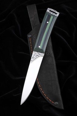 Knife No. 41 d2 all-metal handle G10 black-green