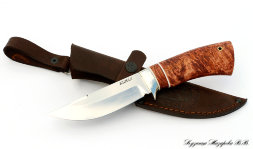 Нож Гепард ELMAX мельхиор наборная стабилизированная карельская береза