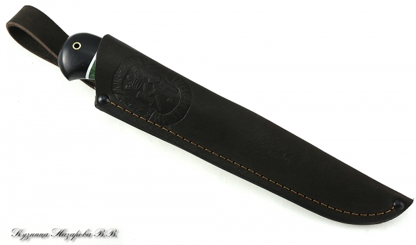 Нож Рыбак х12мф черный граб стабилизированная карельская береза (зеленая)