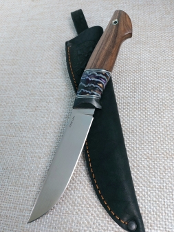 Нож Овод CPM125V рукоять карбон зуб мамонта стабилизированный фиолетовый палисандр (распродажа)