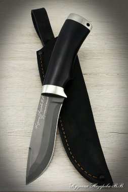 Knife Gyrfalcon wootz steel melchior black hornbeam (inscription)