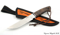 Нож Засапожный  сталь ELMAX - сатин рукоять карельская береза (коричневая)