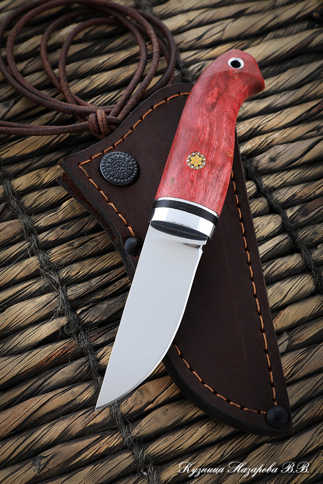 Нож Крот ELMAX стабилизированная карельская береза красная