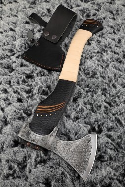 Axe Ermak-13 cooking metals: carbon + HVG ash brushed white leather