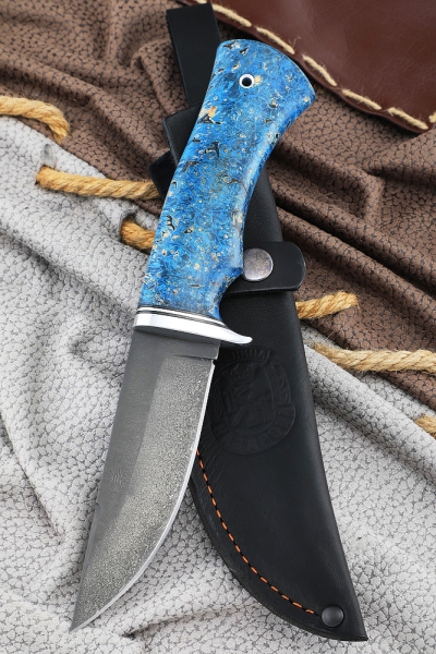 Cheetah knife steel h12mf Maple cap handle blue