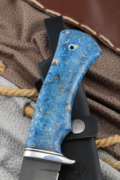 Cheetah knife steel h12mf Maple cap handle blue