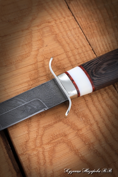 Scout Knife HP-40 Damascus handle wenge moose horn