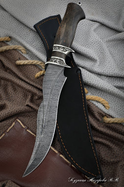 Knife Exclusive Damascus valley Karelian birch brown melchior