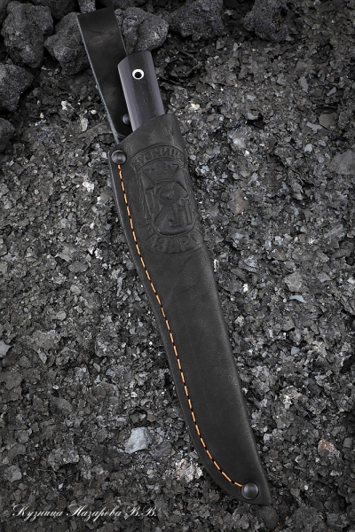 Нож Учар Х12МФ рукоять G10 черная, железное дерево, черный граб
