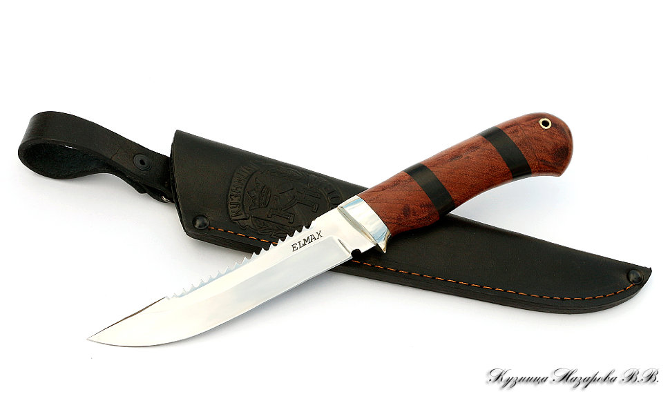 Knife Fisherman ELMAX nickel silver dial Bubinga black hornbeam