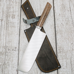 Нож Накири 95х18 карельская береза коричневая (Распродажа)