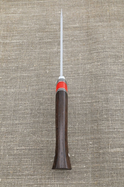 Нож Боец сталь N690 рукоять акрил красный и венге