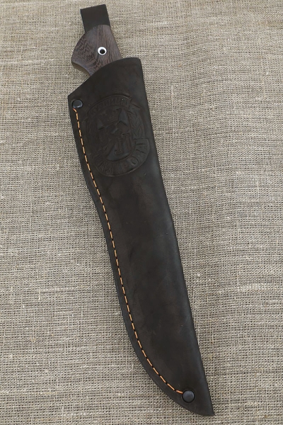 Нож Боец сталь N690 рукоять акрил красный и венге