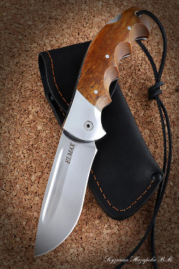 Нож складной Орел сталь Elmax накладки карельская береза (янтарная)
