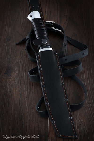 Нож Пластун (казачий пластунский нож) 95х18 черный граб дюраль (NEW)