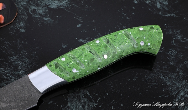 Knife Chef No. 5 steel H12MF handle acrylic green