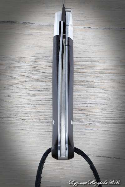 Folding knife Pen Steel Wootz steel Handle duralumin Black hornbeam