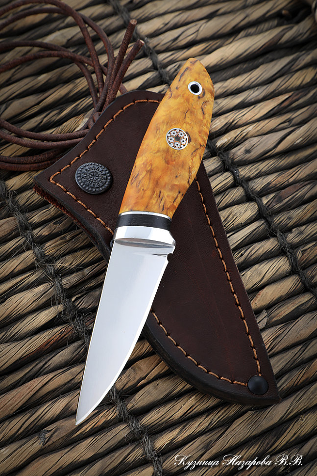 Нож Крот 2 ELMAX стабилизированная карельская береза янтарная