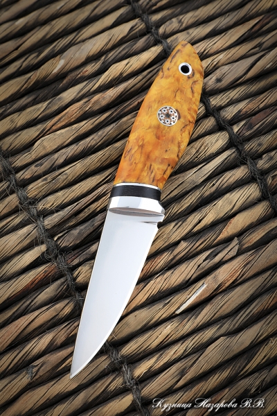 Knife Mole 2 ELMAX stabilized Karelian birch amber