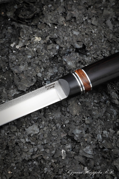 Нож Сойка Х12МФ рукоять G10 черная, железное дерево, черный граб