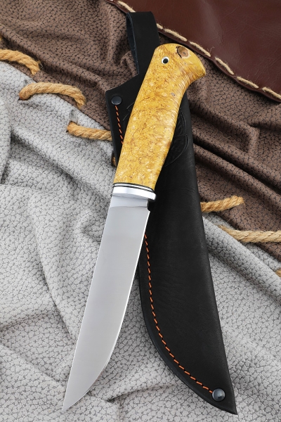 Zasapozhny knife steel 95x18 satin, maple cap handle yellow