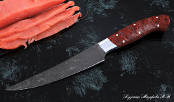 Knife Chef No. 5 steel H12MF handle acrylic red