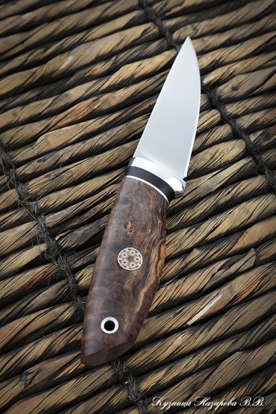 Нож Крот 2 Х12МФ стабилизированная карельская береза коричневая